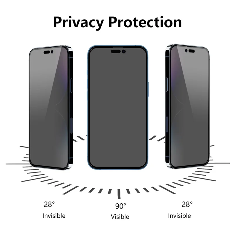 ENKAY HAT PRINCE For iPhone 15 Pro Max Anti-glare Phone Screen Protector Tempered Glass 28-degree Anti-peep Film