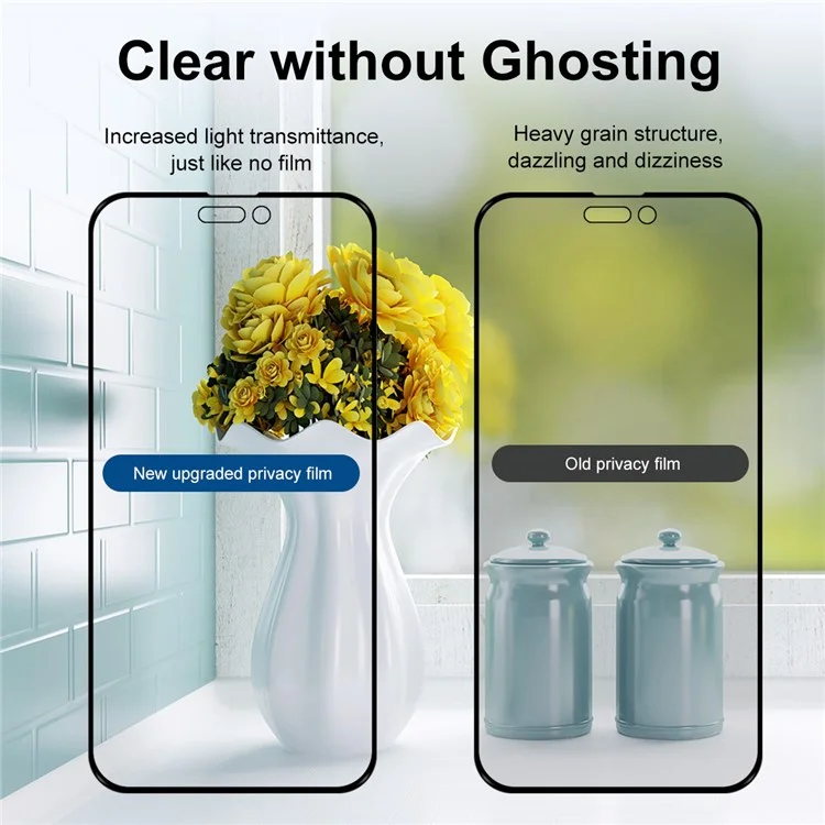 ENKAY HAT PRINCE Für iPhone 15 Smartphone Anti-Blendungs-Bildschirmschutz Gehärtetes Glas 28-Grad-Anti-Späh-Datenschutzfolie