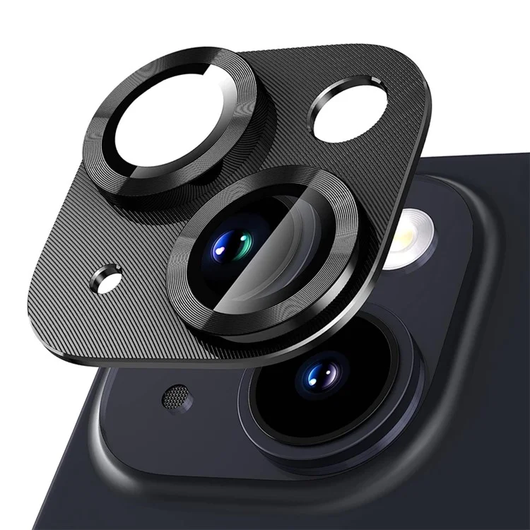 NORTHJO For iPhone 14 / 14 Plus Camera Lens Protector CD Vein Integrated Tempered Glass Camera Cover Film - Schwarz