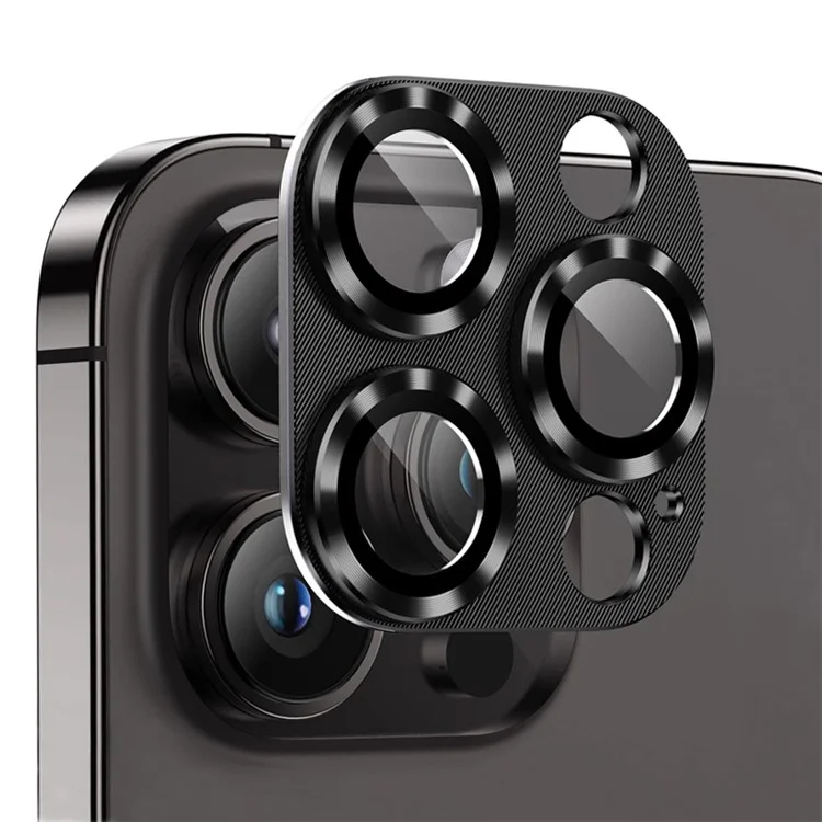 NORTHJO Camera Lens Protector for iPhone 13 Pro / 13 Pro Max , Anti-Scratch CD Vein Tempered Glass Integrated Lens Film - Black