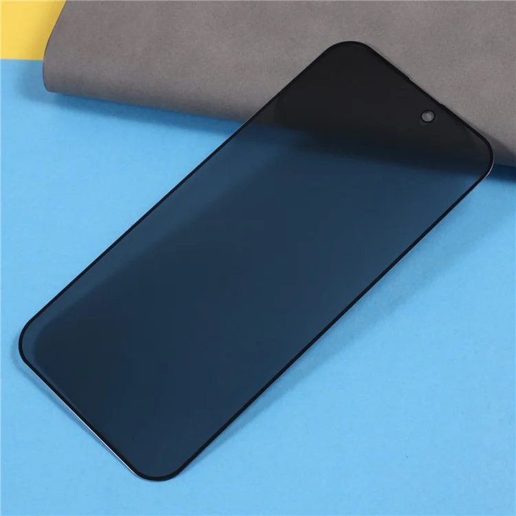 For iPhone 15 Plus Anti-Spy Screen Protector Full Cover Full Glue Silk Printing High Aluminium-silicon Glass Film