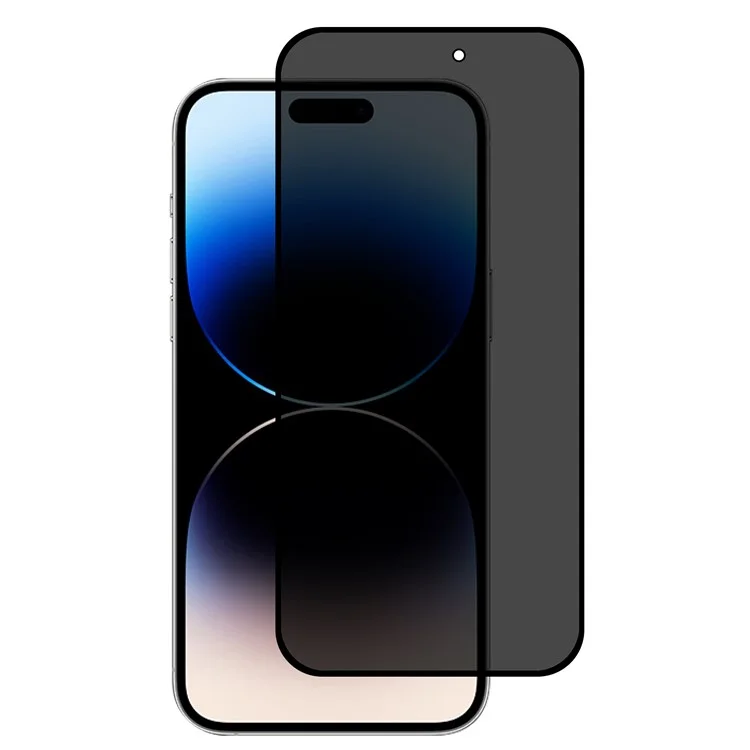 Para iPhone 15 Pro Anti-peep High Aluminium-silicon Glass Film Full Glue Silk Printing Full Coverage Screen Protector