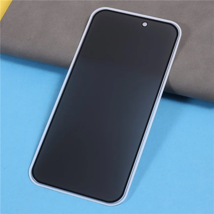 Para iPhone 15 Pro Anti-peep High Aluminium-silicon Glass Film Full Glue Silk Printing Full Coverage Screen Protector