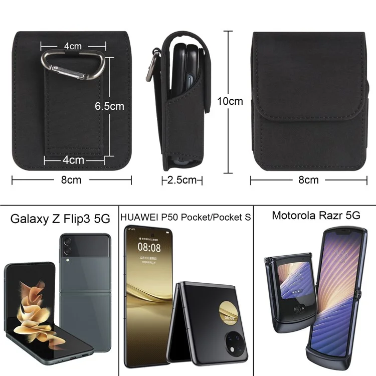 Phone Belt Bag for Universal Folding Cell Phones Anti-Scratch Waterproof Nylon Waist Pouch