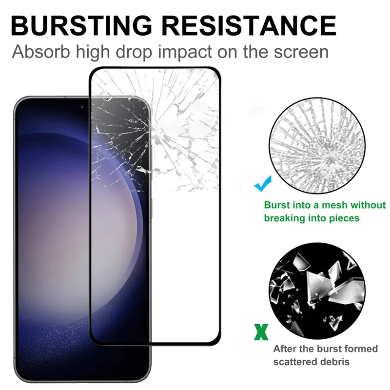 Für Samsung Galaxy S23 FE Smartphone-Bildschirmschutz Schwarzer Rand Vollverklebung AGC-Glasschutzfilm