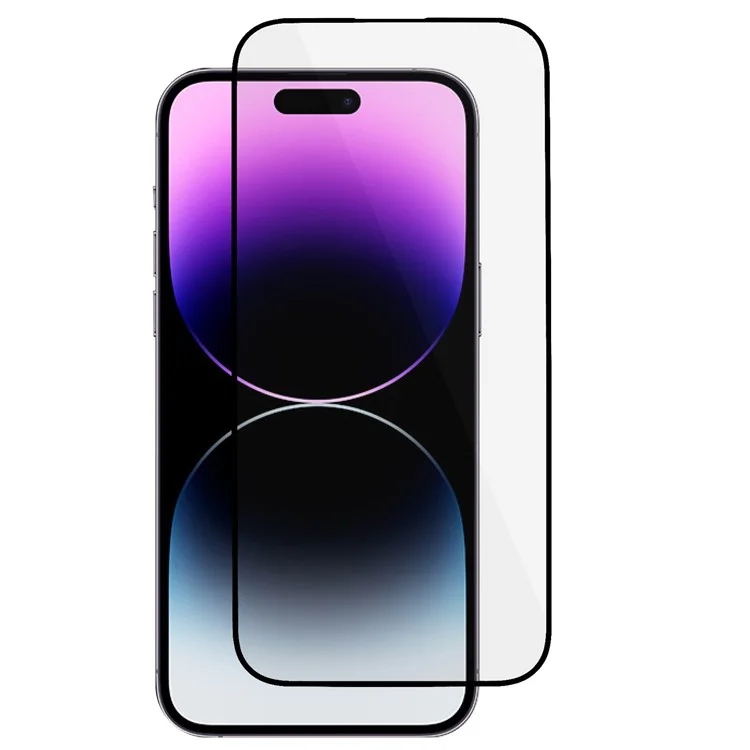 Für iPhone 15 Pro elektroplatierte Seidendruckfolie, vollständige Abdeckung, vollständiger Klebstoff, gehärtetes Glas-Displayschutz