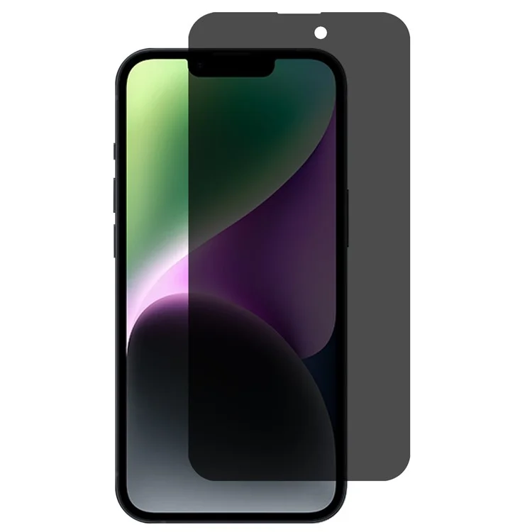 Für iPhone 15 Panzerglas-Displayschutz 180-Grad-Anti-Spionage-Vollbildfilm