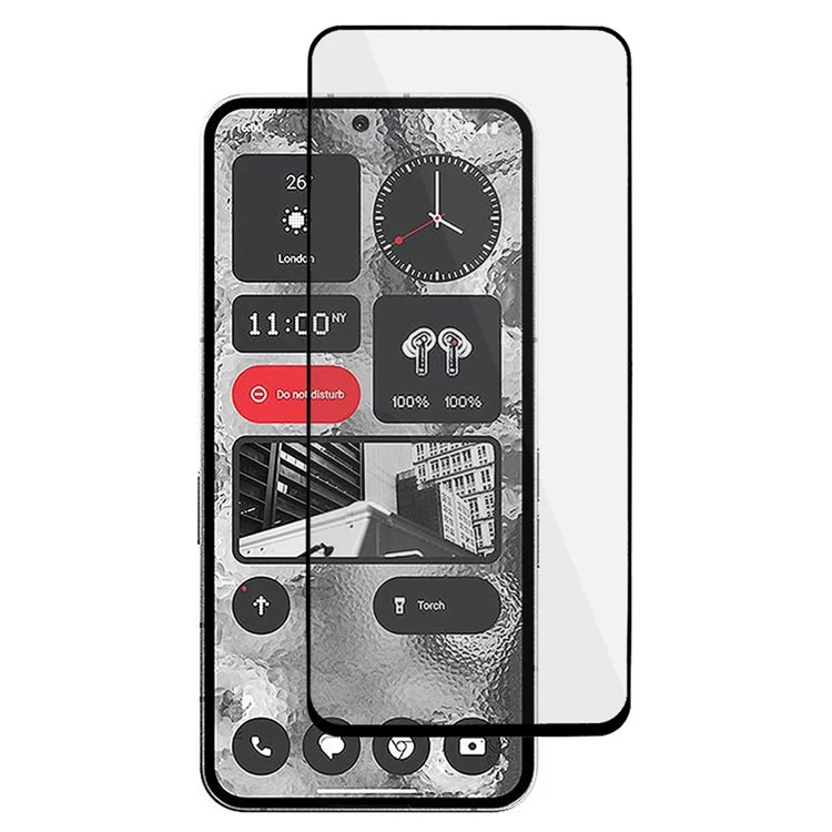 For Nothing Phone (2) Full Coverage Screen Protector Full Glue Black Edge Silk Printing Tempered Glass Film