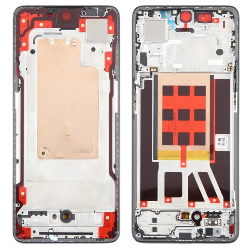 For Oppo Reno9 5G Mobile Phone Middle Plate Frame Repair Part (A-Side) (without Logo) - Black
