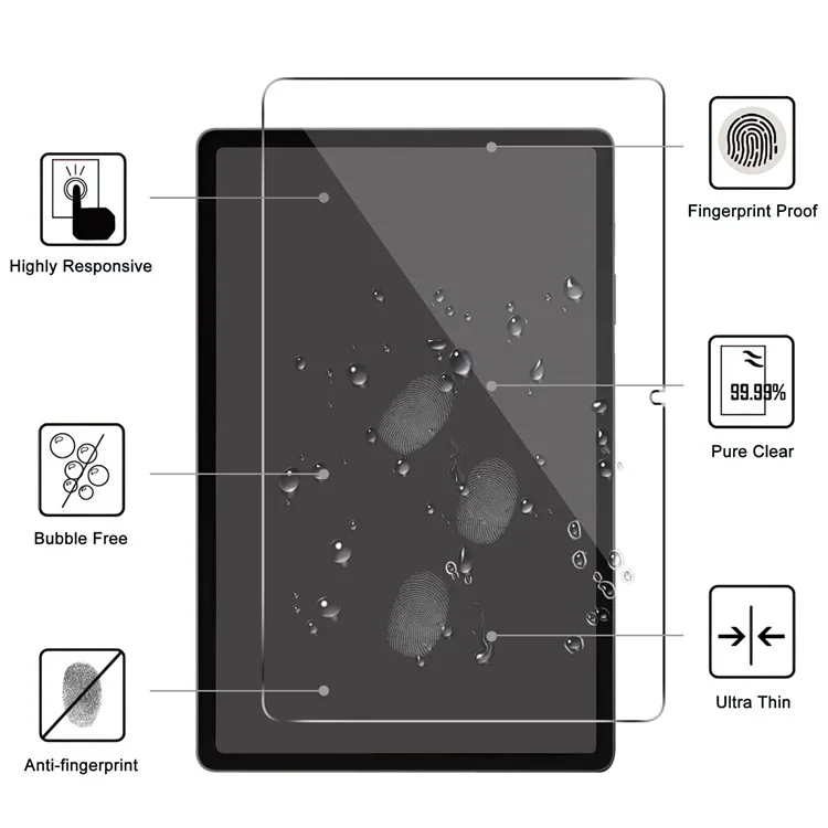 Для Samsung Galaxy Tab S10+ / S9+ / Tab S8+ / Tab S7 FE Arc Edge Tempered Glass Screen Film Tablet Screen Protector