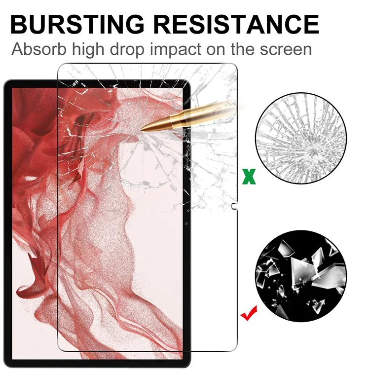 Для Samsung Galaxy Tab S10+ / S9+ / Tab S8+ / Tab S7 FE Arc Edge Tempered Glass Screen Film Tablet Screen Protector