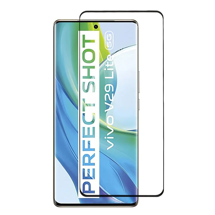 Pour le vivo V29 Lite 5G Protecteur d'écran en verre trempé 3D Côtés incurvés Colle HD Clair Film d'écran de téléphone