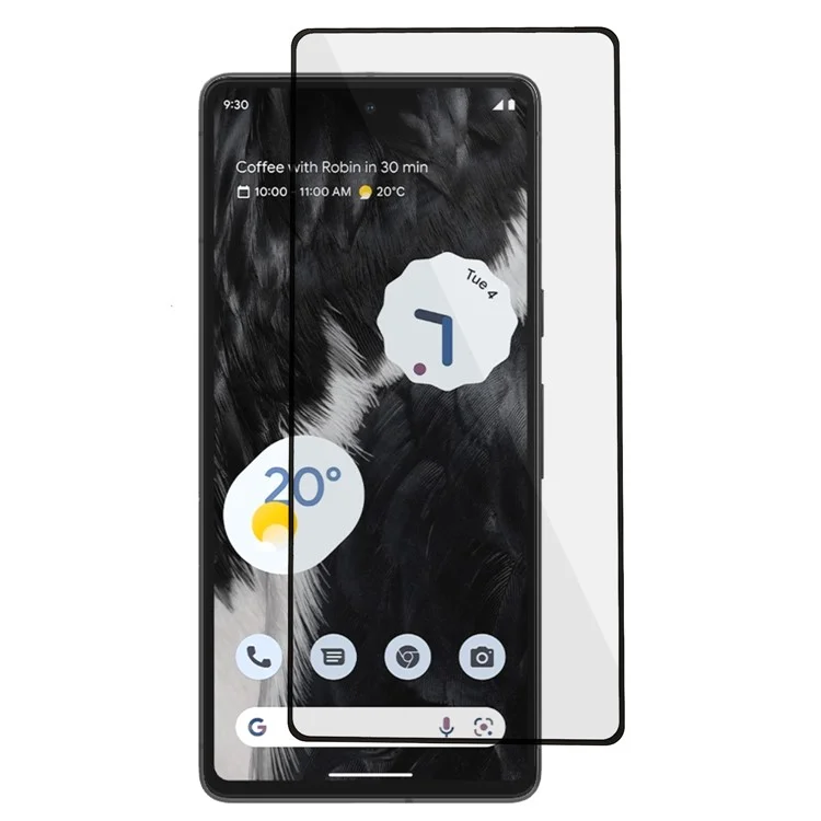 Pour Google Pixel 8 Silk Printing Black Edge Screen Protector Full Cover Full Glue HD Verre Trempé Film