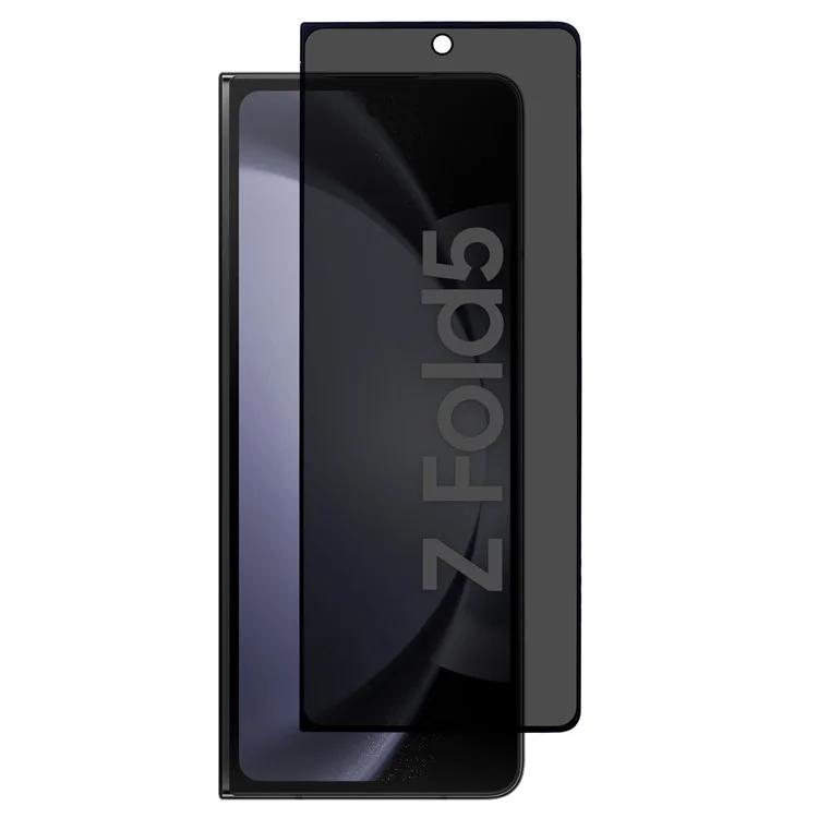 Para o Samsung Galaxy Z Fold5 5G Black Edge Screen Protector 180-Degree Anti-Spy Silk Printing Tempered Glass Film