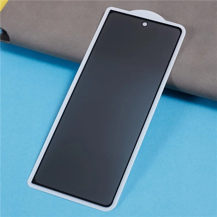 Para o Samsung Galaxy Z Fold5 5G Black Edge Screen Protector 180-Degree Anti-Spy Silk Printing Tempered Glass Film