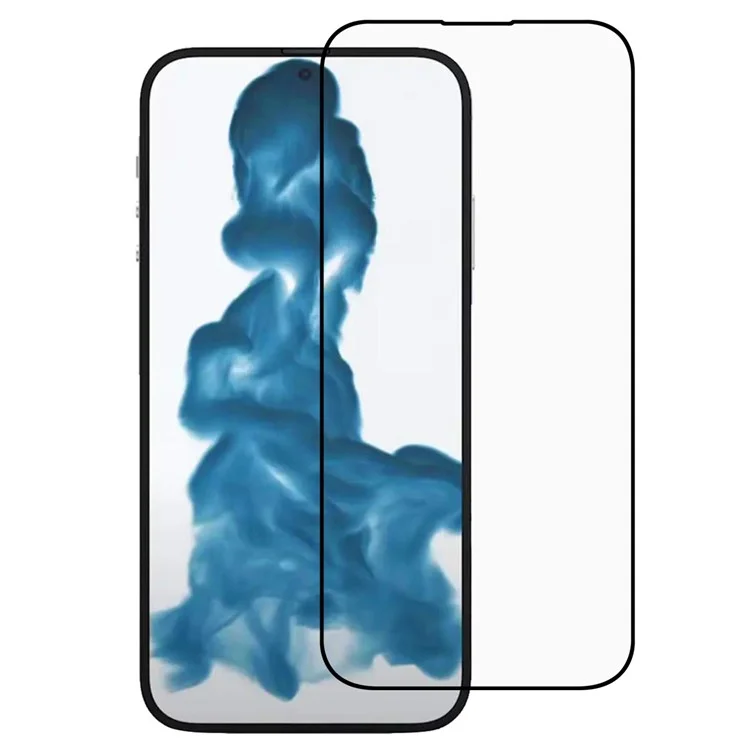 Protection d'écran antistatique pour iPhone 15 Colle complète Verre haute alumine-silicium Impression en soie Couverture complète