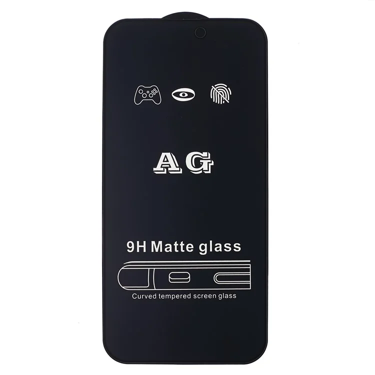 For iPhone 15 Screen Protector Full Cover AG Matte Anti-fingerprint Tempered Glass Film