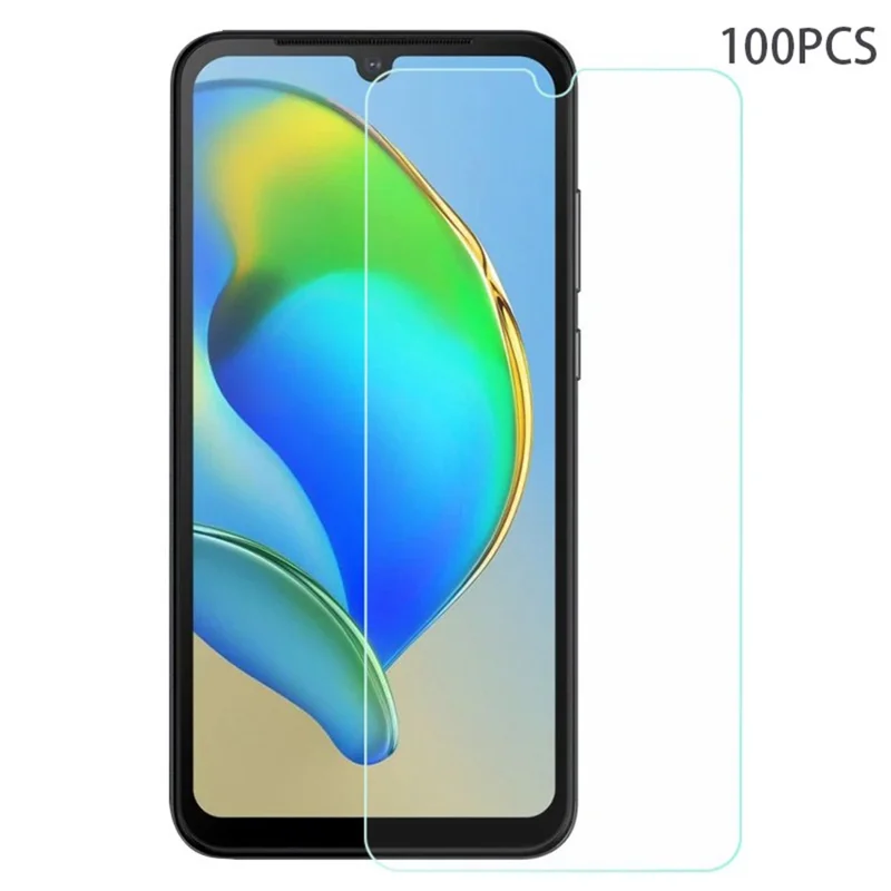 100Pcs For ZTE Blade A33 Plus HD Transparent Screen Film Dustproof Tempered Glass Phone Screen Protector (No Package, with Wipes Set, Dust-absorber, Guide Sticker)