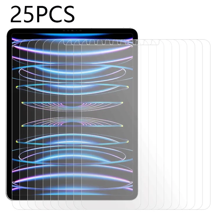 25PCS Clear Screen Protector for iPad Pro 12.9 (2018) / (2020) / (2021) / (2022) , Scratch-Resistant Tempered Glass Film