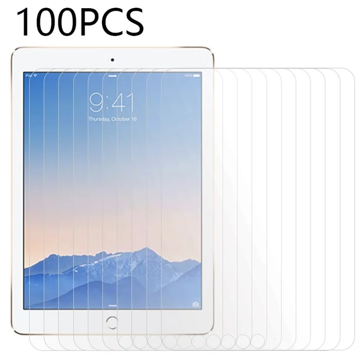 film di vetro temperato da 100 pezzi per ipad air (2013) / air 2 / ipad 9,7 pollici (2017) /(2018) / ipad pro 9,7 pollici (2016), protezione per lo schermo del tablet ultra chiaro