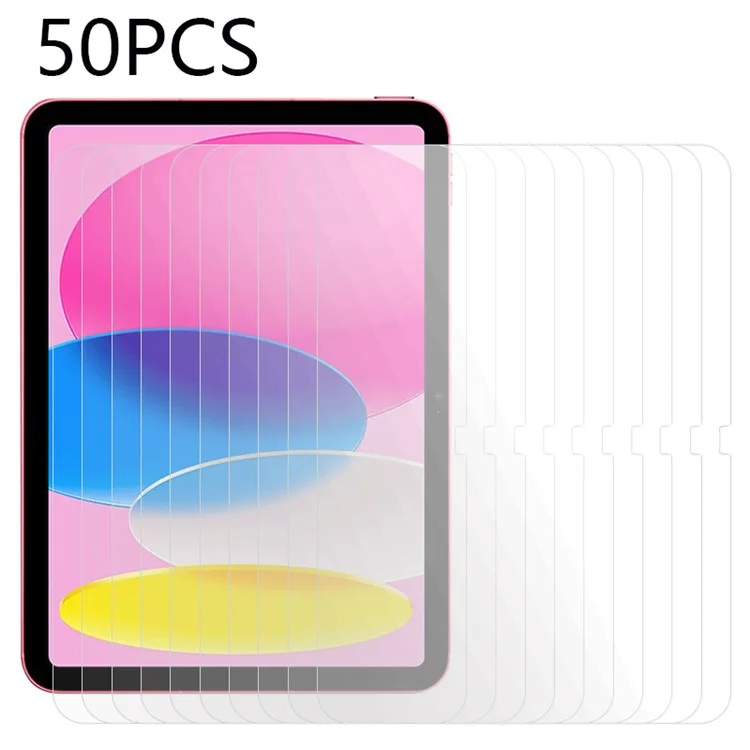 Großeinkauf 50 Stück für iPad 10.9 (2022) Tempered Glass Film Hochauflösende vollständige Abdeckung Tablet-Bildschirmschutz