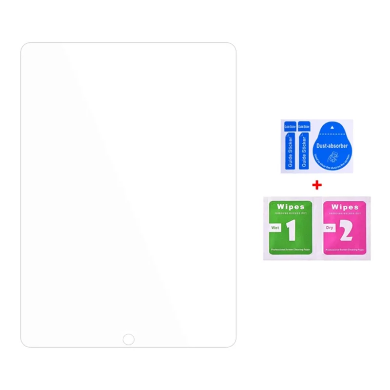 100Pcs For iPad 10.2 (2019) / (2020) / (2021) Screen Protector Scratch Resistant Tempered Glass Film (No Package, with Wipes Set, Dust-absorber, Guide Sticker)