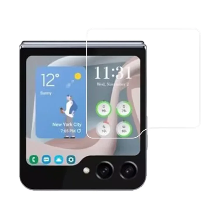 RURIHAI Para Samsung Galaxy Z Flip5 5G Vidrio de Aluminio-Silicio de Alta Calidad 0.18mm Película Protectora de Pantalla de Borde Curvado de 2.5D