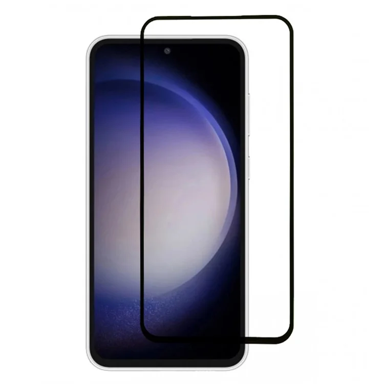 Silk Printing Screen Protector para Samsung Galaxy S23 FE, Película Protectora Completa de Vidrio Templado 20D con Pegamento Completo