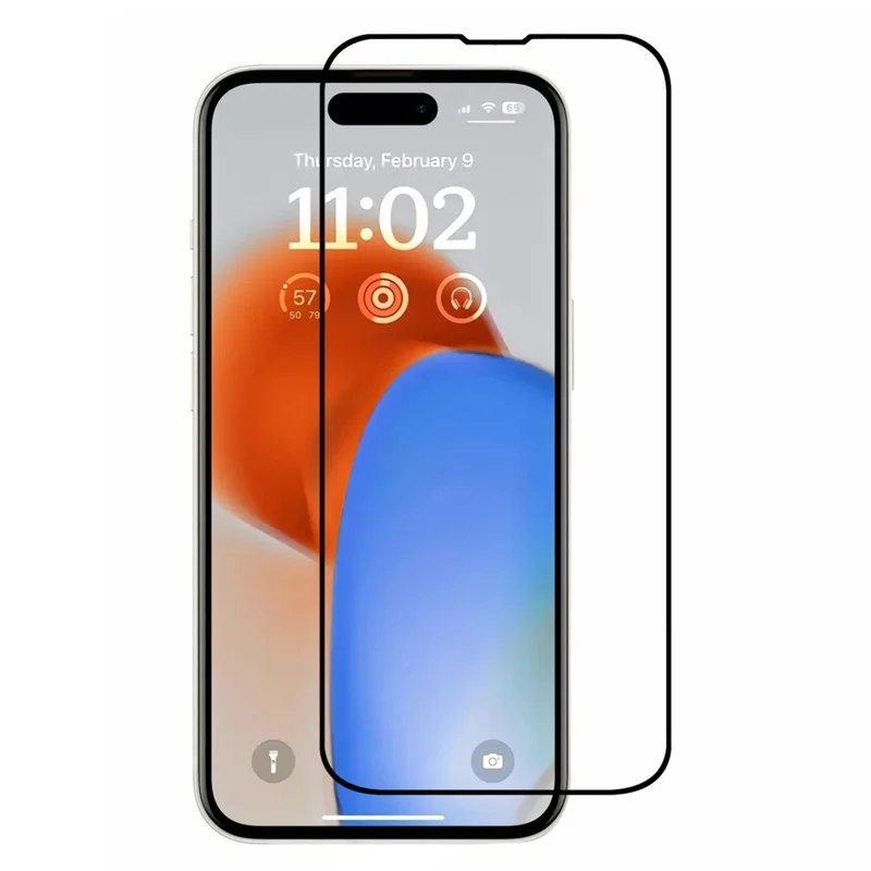 Silk Printing Screen Protector for iPhone 15 Plus , High Aluminum-silicon Glass Full Glue Full Cover Screen Film