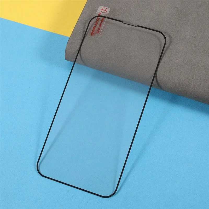 Silk Printing Screen Protector for iPhone 15 Plus , High Aluminum-silicon Glass Full Glue Full Cover Screen Film