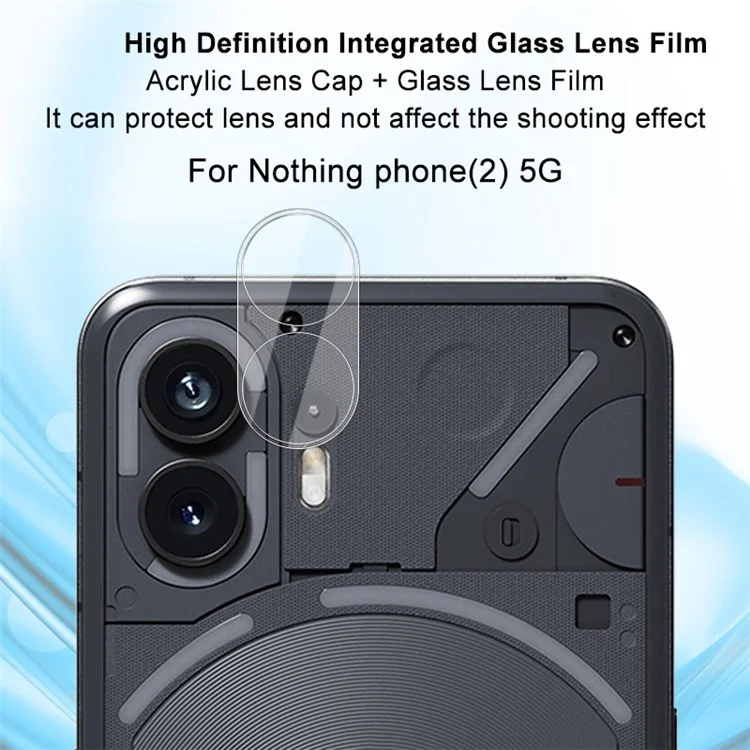 IMAK For Nothing Phone (2) Integrated Tempered Glass Lens Film + Acrylic Lens Cap Clear Lens Protector