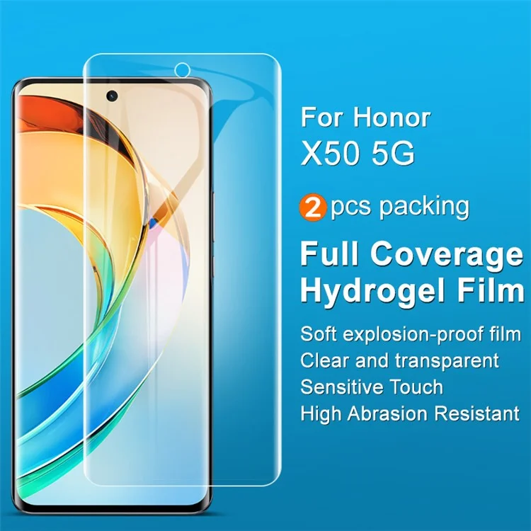 Imak 2pcs / Set Hydrogel Film III Para Honor X50 Super Transparente Protector de Pantalla TPU Guardia de Película de Pantalla TPU