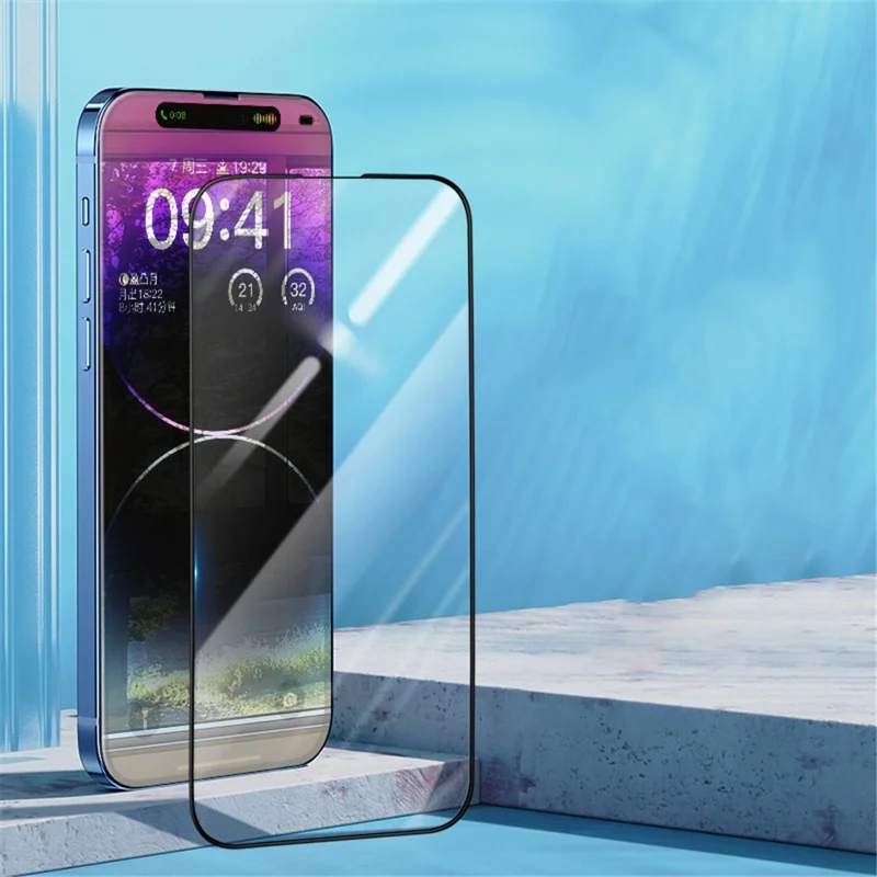 X-LEVEL For iPhone 15 Pro 2.5D Tempered Glass Full Screen Protector Ultra Clear Silk Printing Full Glue Film