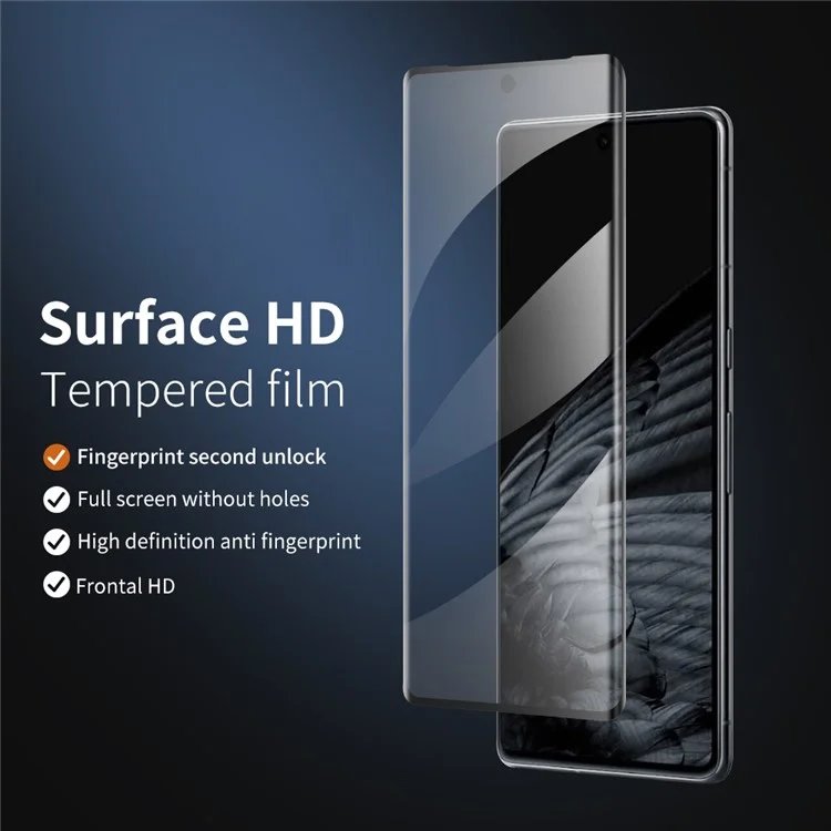 For Google Pixel 7 Pro 5G Side Glue Full Screen Protector Scratch-Resistant Curved HD Clear Tempered Glass Film