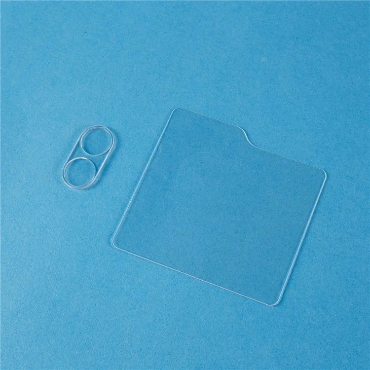 Pour Samsung Galaxy Z Flip5 5G Protecteur d'objectif de caméra + Protecteur d'écran arrière HD Clear Set Arc Edge Anti-Rayures Film de lentille