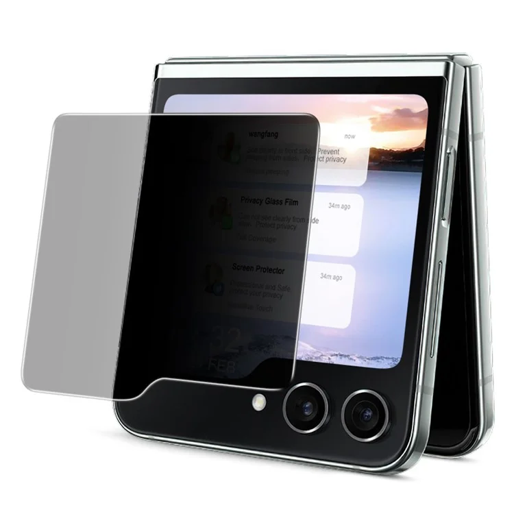 IMAK Privacy Outer Screen Protector für Samsung Galaxy Z Flip5 5G, Anti-Spähen Vollverklebung Gehärtetes Glas Film