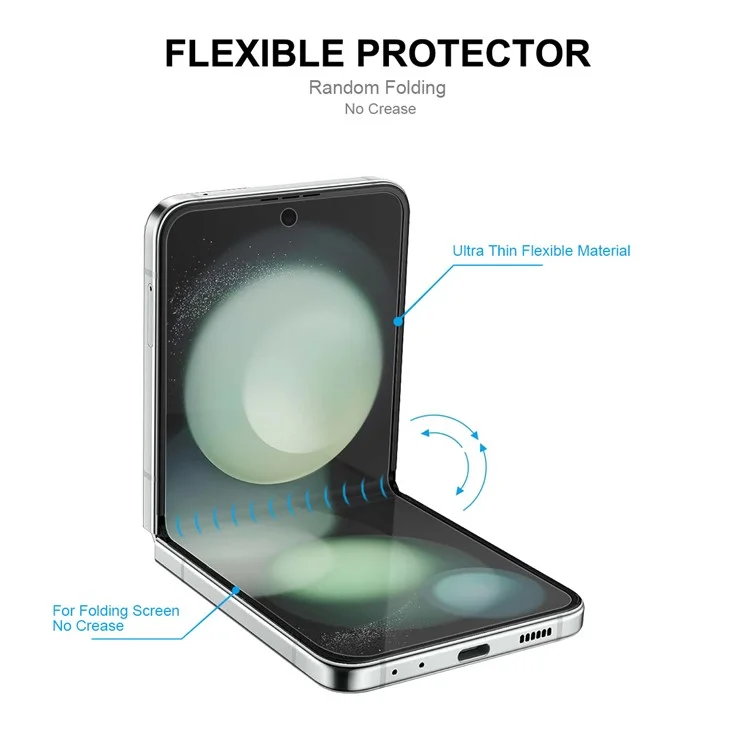ENKAY HAT PRINCE Para Samsung Galaxy Z Flip5 5G 1 Conjunto Protetor de Tela Completo 4 em 1 Adesivo Total Frente Traseira Filme TPE+PET+TPU