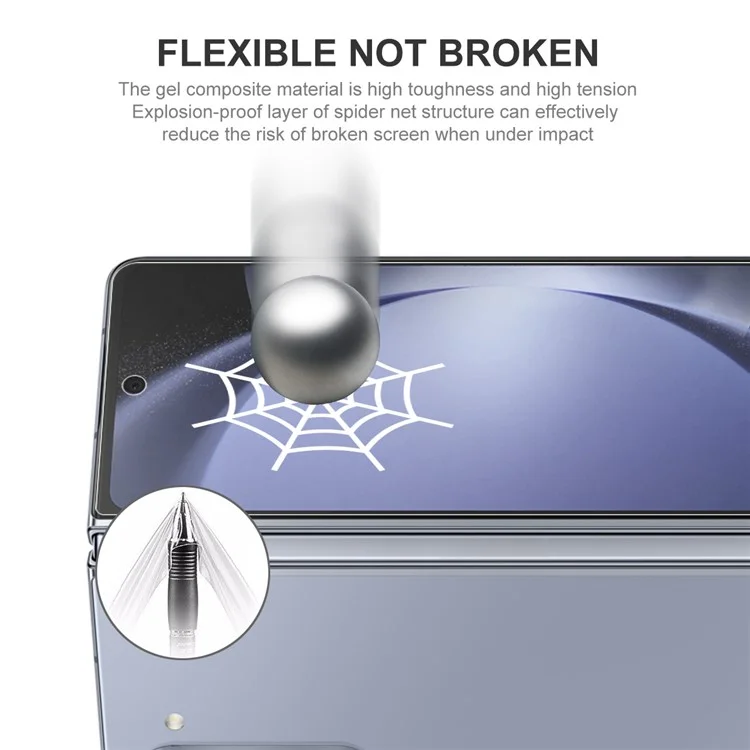 ENKAY HAT PRINCE 1 Set Screen Protector per Samsung Galaxy Z Fold5 5G 4-in-1 Full Glue Front Back TPE+PET+TPU Full Cover Film