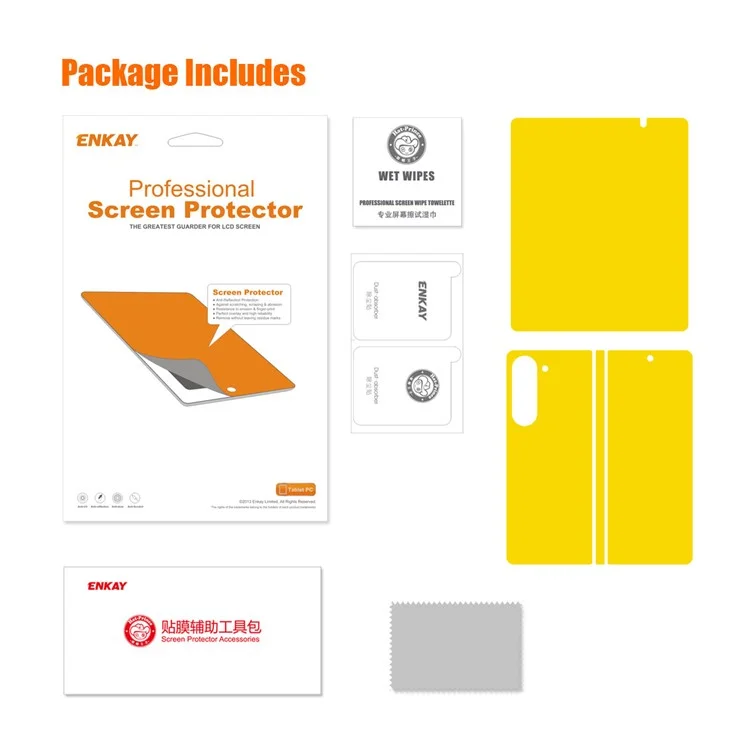 ENKAY HAT PRINCE 1 Set Screen Protector per Samsung Galaxy Z Fold5 5G 4-in-1 Full Glue Front Back TPE+PET+TPU Full Cover Film