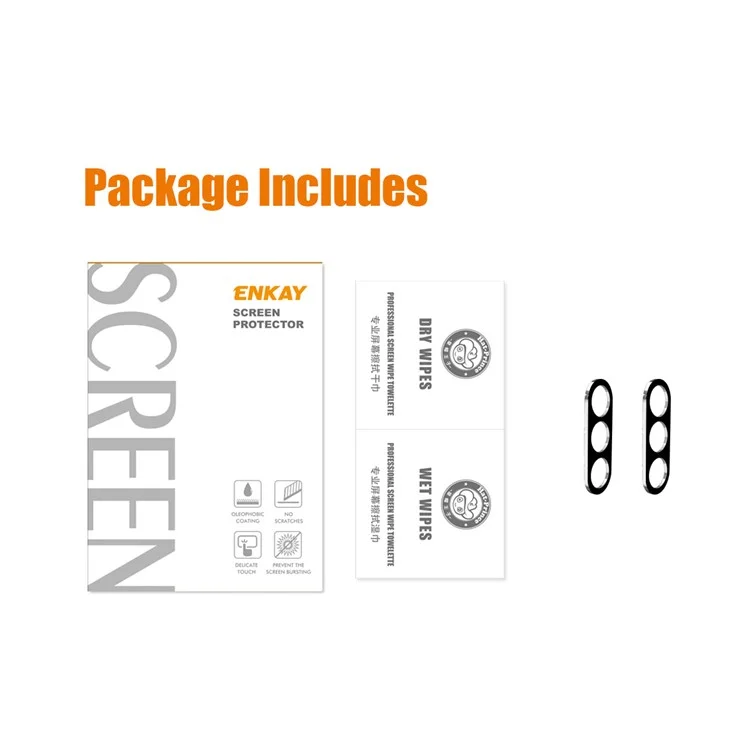 ENKAY HAT PRINCE 2Pcs  /  Set for Samsung Galaxy A54 5G Camera Lens Protector Full Cover Silk Printing Tempered Glass Film