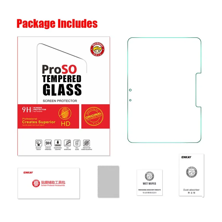 ENKAY HAT PRINCE For Samsung Galaxy Tab Active5 Pro / Active4 Pro / Active Pro Screen Protector 0.33mm 9H 2.5D High Aluminium-Silicon Glass Film