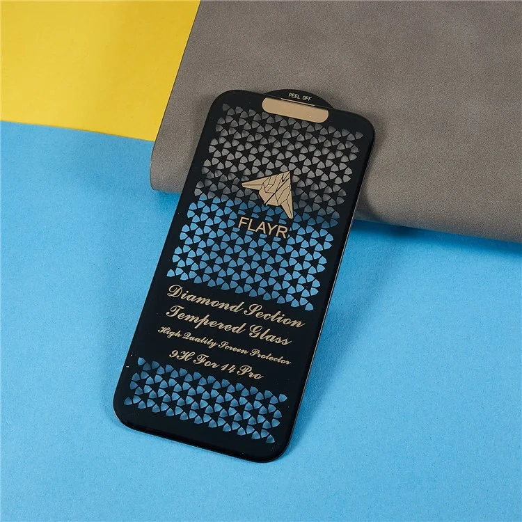 For iPhone 15 Tempered Glass Screen Protector Silk Printing Diamond Cut Edge Full Coverage HD Clear Film