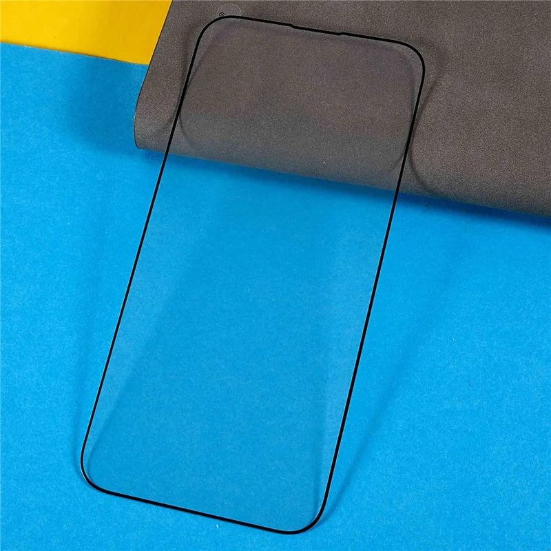 Per iPhone 15 Pro Anti-static Screen Protector High Aluminium-silicon Glass Full Glue Full Cover Silk Printing Film