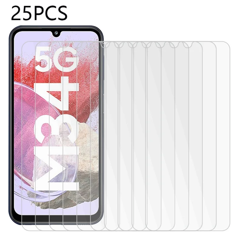Оптовая продажа, 25 шт., защитная пленка из закаленного стекла от царапин для Samsung Galaxy F34 5G / M34 5G, защитная пленка для экрана телефона