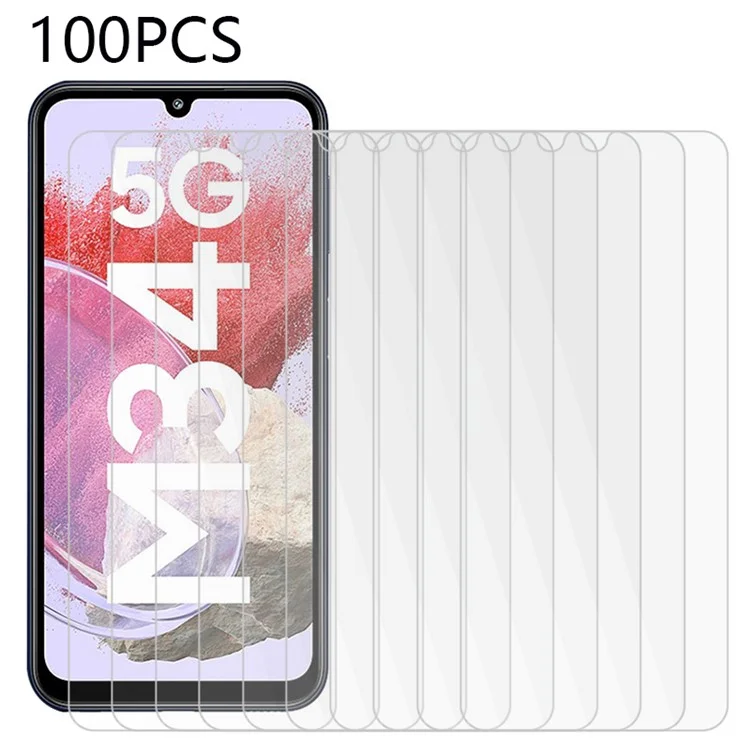 Großeinkauf 100Stück Für Samsung Galaxy F34 5G / M34 5G Gehärtetes Glas Schutzfolien HD Klar Handybildschirm-Schutz
