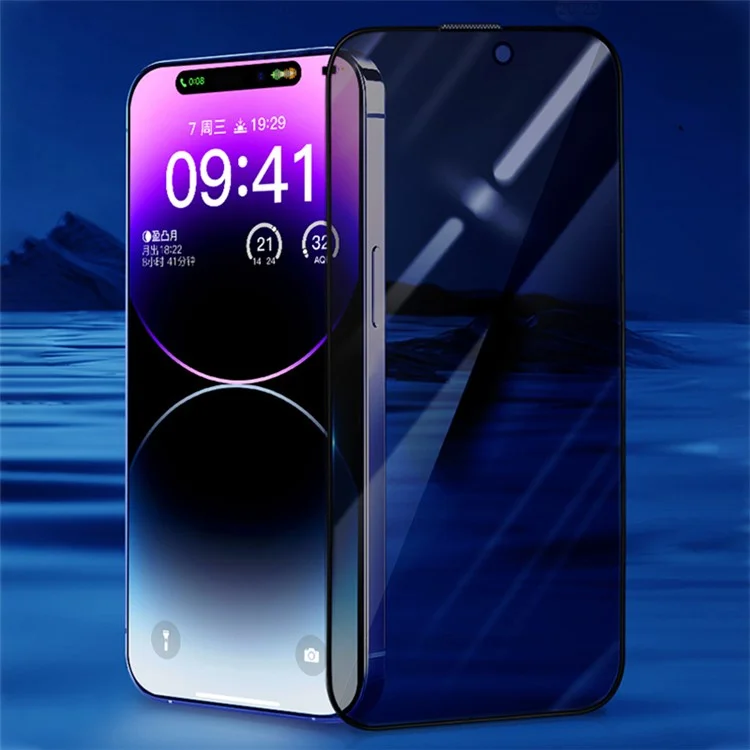 X-LEVEL For iPhone 14 Pro Max / 15 Plus Anti-spy Full Screen Protector 2.5D Silk Printing Full Glue Tempered Glass Film