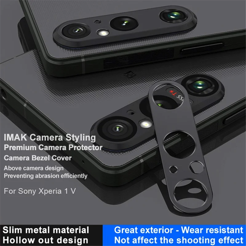 IMAK For Sony Xperia 1 V Metal Camera Lens Protector Anti-scratch Camera Lens Bezel Cover