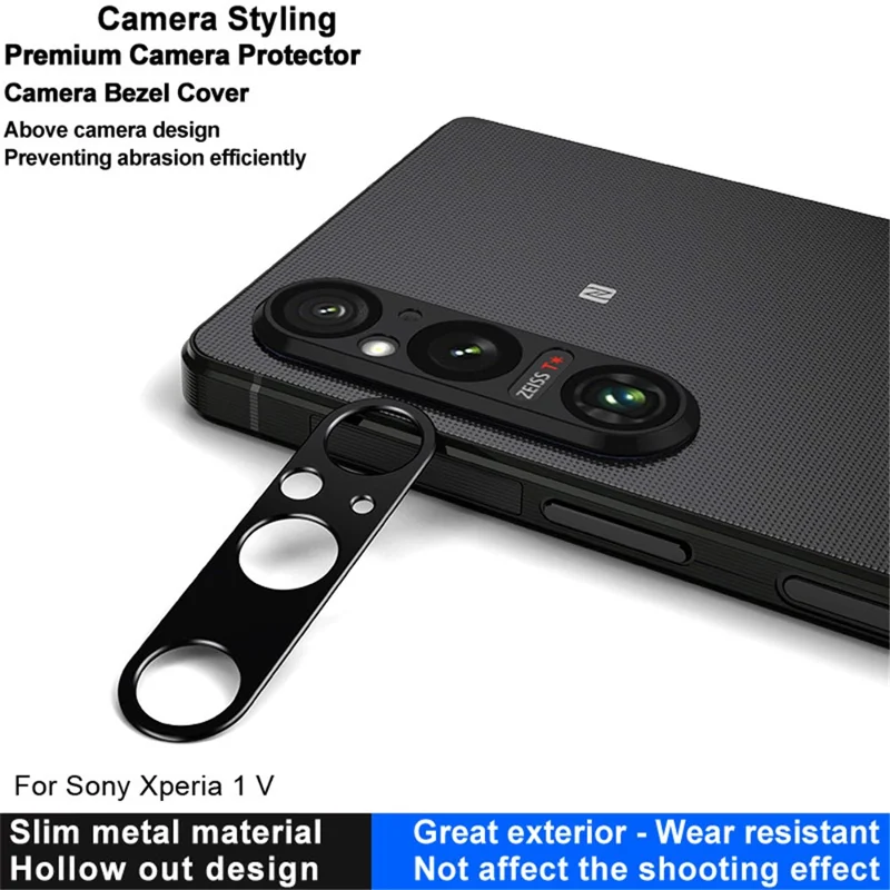 IMAK For Sony Xperia 1 V Metal Camera Lens Protector Anti-scratch Camera Lens Bezel Cover