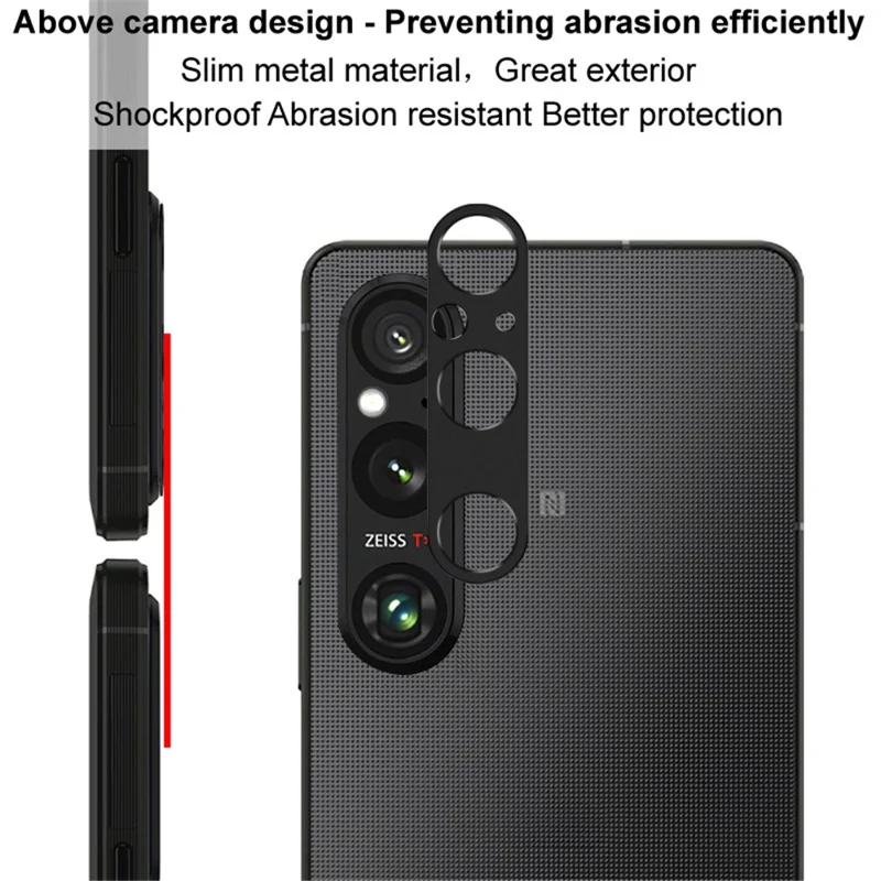 IMAK For Sony Xperia 1 V Metal Camera Lens Protector Anti-scratch Camera Lens Bezel Cover