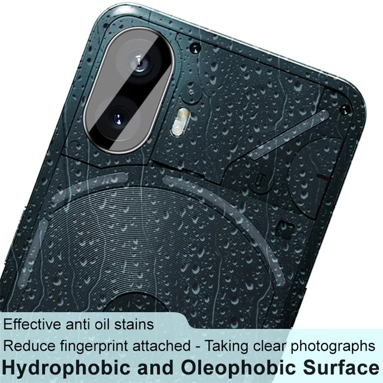 IMAK For Nothing Phone (2) Camera Lens Protector Tempered Glass Rear Lens Film+Acrylic Lens Cap (Black Version)